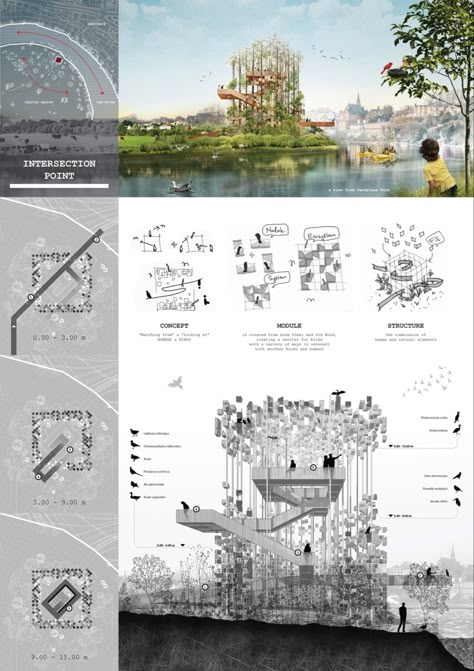 /architecture competition design winner scheme Bird Park Architecture, Bird Habitat Landscape Design, Bird Park Design, Bird Watching Architecture, Bird Watching Pavilion, Bird Sanctuary Architecture, Birds Architecture, Bird Architecture, Bird Watching Tower