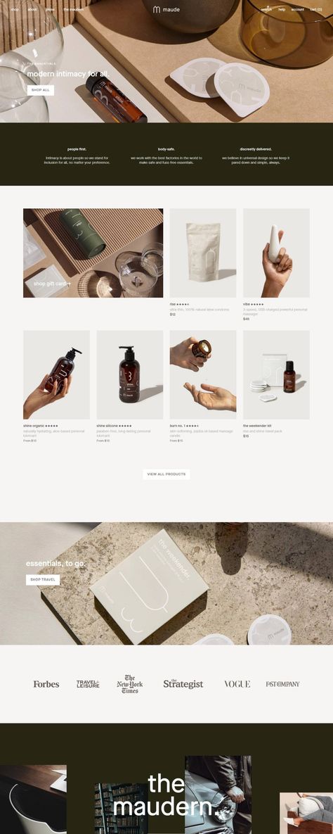 Maude | eCommerce Website Design Gallery & Tech Inspiration Vitrine Design, Design Sites, Beautiful Website Design, Website Design Inspiration Layout, Tech Inspiration, Modern Website Design, Ecommerce Web Design, Shopify Website Design, Ecommerce Web