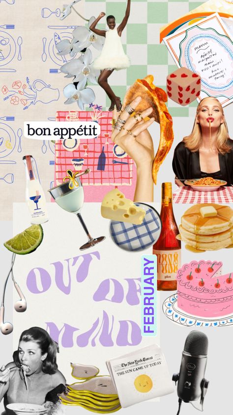 Podcast Mood Board, February Vision Board, Aesthetic Collages, Self Branding, Pancake Day, Aesthetic Collage, Branding Inspiration, 30th Birthday, Box Design