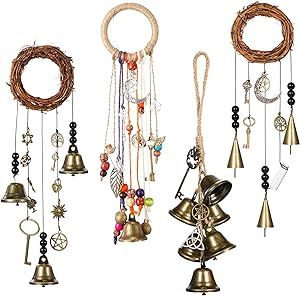 Energy Witchcraft, Protection Witchcraft, Bell Wind Chimes, Witch Bells, Garden Boho, Mather Day, Hanging Witch, Wiccan Decor, Magic Crafts