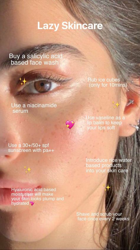 Lazy Skincare routine Clear Skin Routine, Haut Routine, Face Skin Care Routine, Clear Healthy Skin, Natural Face Skin Care, Serious Skin Care, Good Skin Tips, Basic Skin Care Routine, Clear Skin Tips