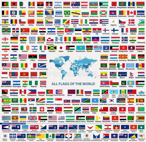 Vector set of all world countries flags sovereign states, dependent, overseas te , #SPONSORED, #flags, #sovereign, #states, #countries, #Vector #ad World Flags With Names, Peace Drawing, World Country Flags, World Countries, Countries And Flags, Flags With Names, Wake Ideas, All World, All Flags