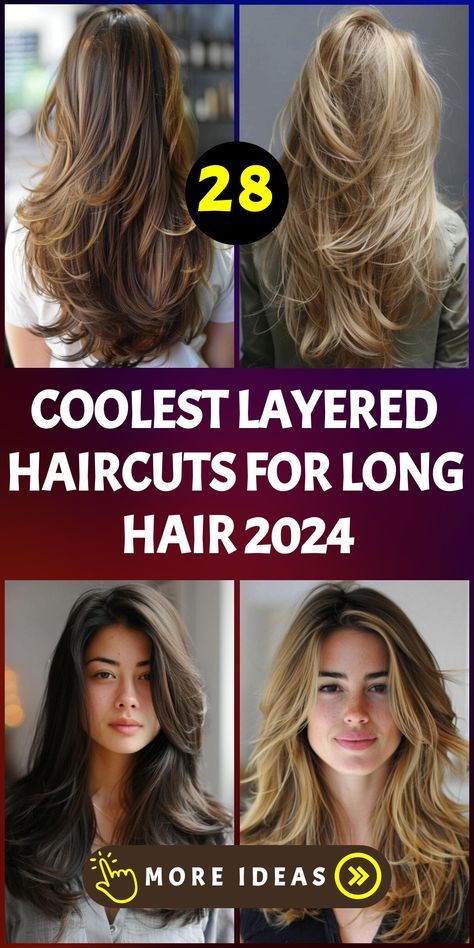 Discover the versatility of layered haircuts with 28 stunning options for long locks in 2024. From subtle layers to bold, statement-making cuts, there's something for everyone in this collection. Long Layer Straight Haircut, Soft Layers Long Straight Hair, Haircuts To Ask For Long Hair, Haircut For Long Hair Women, Long Haircut Layers Wavy, Fall Haircut For Long Hair, Cute Female Haircuts, Inverted Layers Long Hair, Hair Color Ideas For Layered Hair