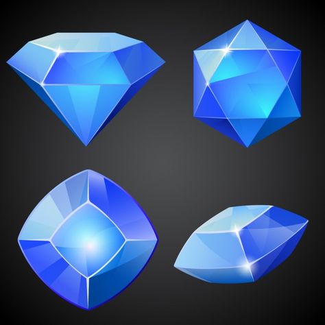 Blue jewels Free Vector | Premium Vector #Freepik #vector #geometric #shapes #diamond #color Game Gem, Diamond Icon, 2d Game Art, Game Props, Game Ui Design, Game Icon, Ui Elements, Game Ui, Digital Art Tutorial