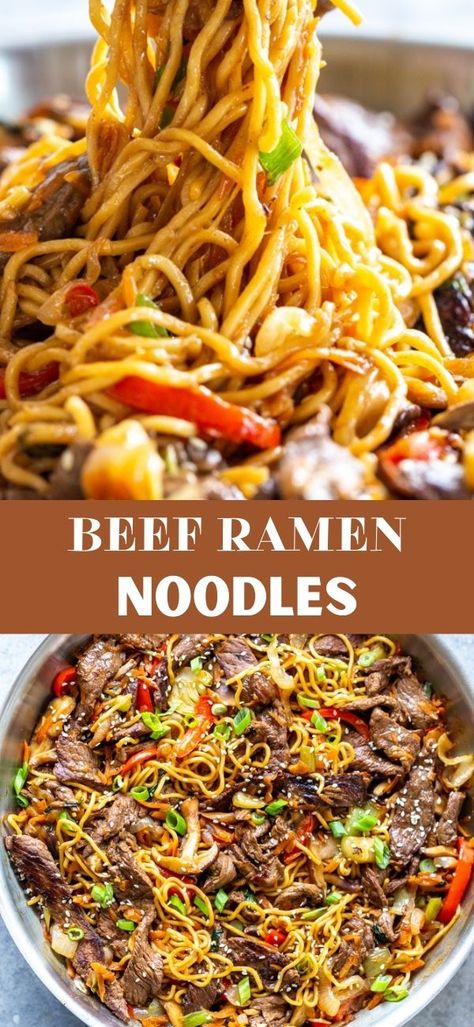 Stir Fry Using Ramen Noodles, Using Ramen Noodles, Beef Ramen Noodle Recipes, Beef Ramen Recipe, Beef Ramen Noodles, Top Ramen Recipes, Ramen Noodle Recipe, Beef Noodle Stir Fry, Food Entrees