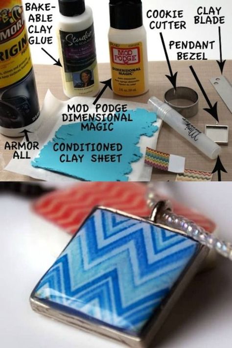 Mod Podge Dimensional Magic, Polymer Clay Pendants, Clay Dough, Diy Pendants, Small Craft Rooms, Diy Wedding On A Budget, Miniature Foods, Clay Pendants, Craft Things