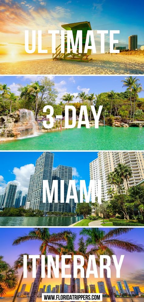 Ultimate 3-Day Miami Itinerary Miami Trip Packing Lists, Downtown Miami Things To Do, Top Things To Do In Miami, Miami Itenary, Miami 3 Day Itinerary, 30th Birthday Miami, Miami To Do List, 3 Days In Miami, Miami Things To Do In One Day