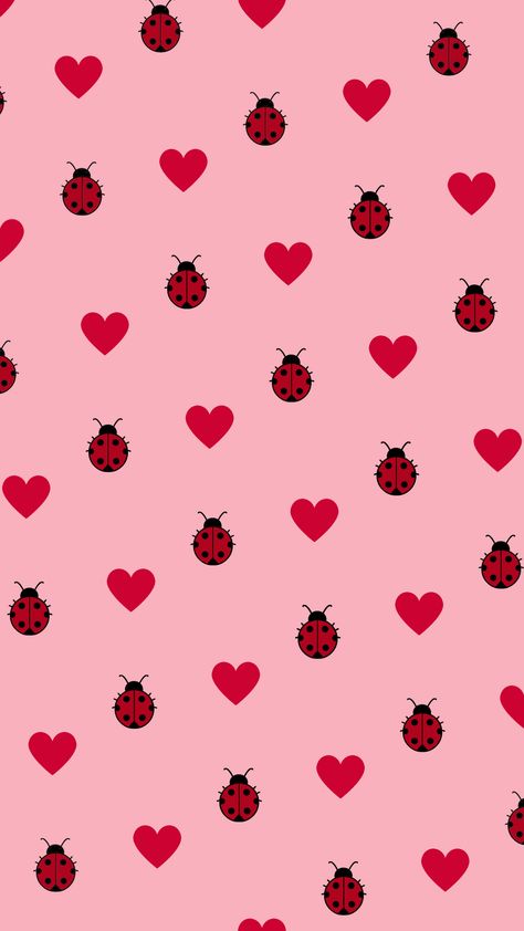 iPhone wallpaper with ladybugs and red hearts for iPhone lock screen Lovebug Aesthetic, Kawaii Red Wallpaper, Pretty Iphone Wallpaper Lock Screen, Catbug Wallpaper, Ladybug Wallpaper Aesthetic, Valentine’s Day Wallpaper, Ladybug Background, Ladybird Wallpaper, Tiny Red Hearts Wallpaper