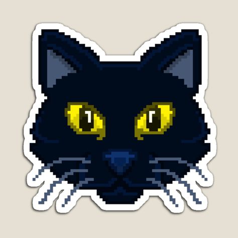 Get my art printed on awesome products. Support me at Redbubble #RBandME: https://www.redbubble.com/i/magnet/Black-Cat-Pixel-Art-by-galaxydaydreams/164833863.TBCTK?asc=u Pixel Art Black, Black Cat Pixel Art, Cat Pixel Art, Black Cat Design, Stitch Ideas, Ideas Halloween, Halloween House, Art Black, Cat Design