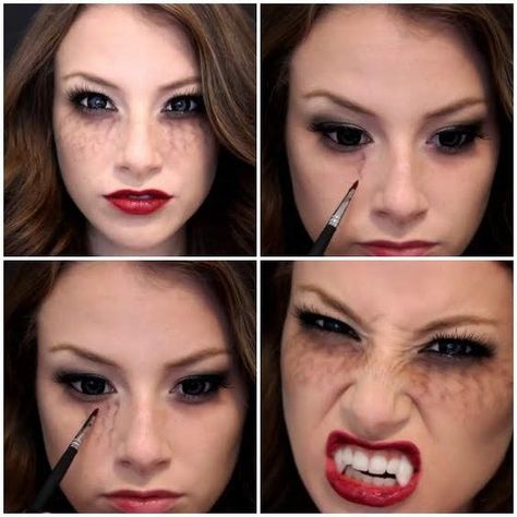 Eye Veins, Hallowen Schminke, Maquillage Halloween Vampire, Vampire Halloween Makeup, Diy Vampire, Vampire Makeup Tutorial, Vampire Diaries Makeup, Makeup Ideas Halloween, Vampire Makeup Halloween