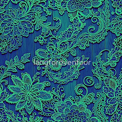 Lace On Wood - Turquoise Green, Blue Abstract by langfordvenfour | Redbubble Turquoise Green, Blue Abstract, Turquoise, Texture, Lace, Wood, Green, Blue, Color