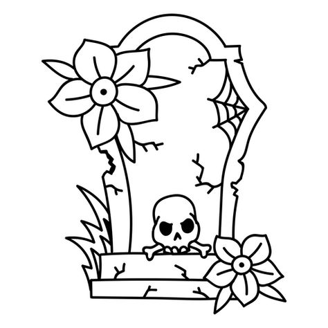 Spooky skeleton cemetery stone PNG Design Tombstone Tattoo Design, Grave Drawing Easy, Head Stone Tattoo, Gravestone Drawing, Stone Png, Spooky Cemetery, Tombstone Tattoo, Graveyard Tattoo, Stone Tattoo