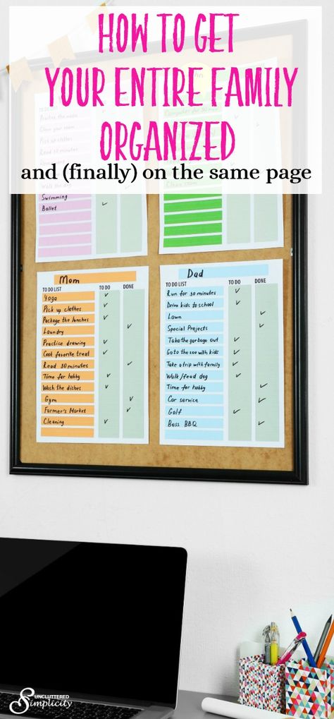 Easily organize family schedules and activities. Organization for busy families. Family calendar ideas. #organize #simplify via @unclutteredsimplicity Family Calendar Ideas, Organize Family Schedule, Busy Family Organization, Home Organisation Tips, Schedule Board, Family Command Center, Family Schedule, Organizing Paperwork, Schedule Organization