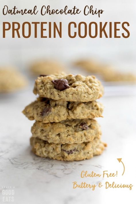 Chocolate Chip Protein Cookies, Oatmeal Protein Cookies, Protein Chocolate Chip Cookies, Protein Powder Cookies, Packed Meals, High Protein Cookies, Protein Cookie, Protein Baking, Protein Coffee