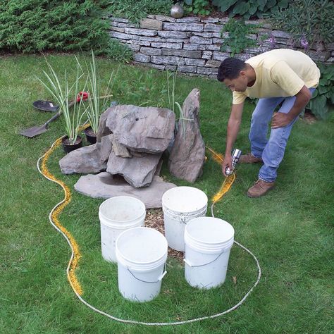 How to Build a Low Maintenance Water Feature (DIY) | Family Handyman Rockery Water Feature, Yard Water Features, Pnw Landscaping, Connecticut Landscape, Pond Building, Patio Retreat, Backyard Water Fountains, Backyard Waterfalls, Pondless Water Features