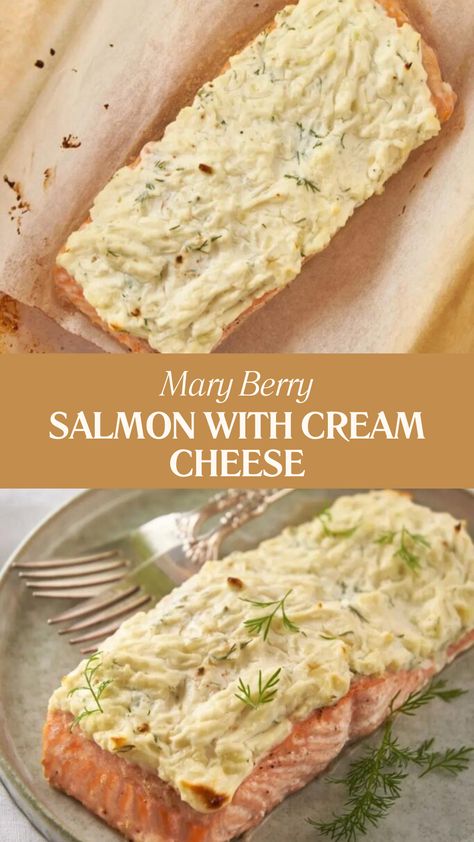 Mary Berry Salmon With Cream Cheese Salmon Blue Cheese, Baked Salmon Cream Cheese, Baked Salmon With Cream Cheese, Cream Cheese Sauce For Salmon, Cream Cheese Salmon Recipes, Salmon Recipes With Cream Cheese, Salmon Cream Cheese Recipes, Cream Cheese Stuffed Salmon, Mary Berry Salmon