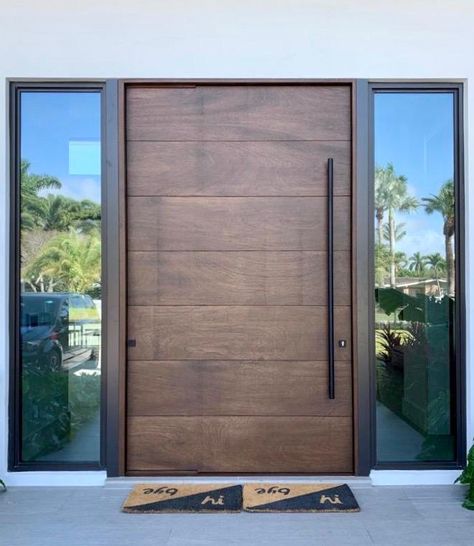 Custom Doors specializes in producing custom mahogany front entry doors, interior doors, windows and flooring. Home Front Door Design, Pivot Doors Entry, Door Design Indian, Entrance Wood Door, Wooden Door Entrance, Unique Front Doors, Home Front Door, House Front Door Design, Modern Entrance Door