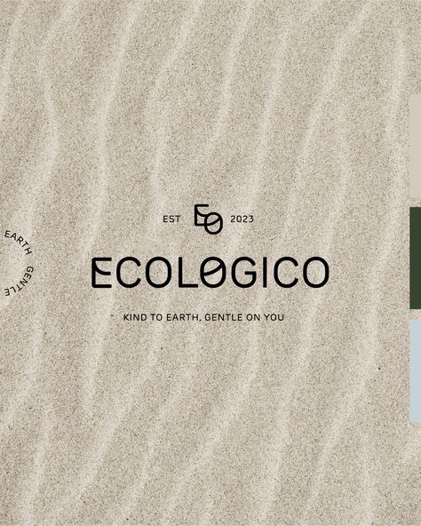 Ecologico full logo lockup, with tagline “kind to earth, gentle on you” Sustainable Fashion Branding, Eco Friendly Branding, Sustainable Logo Design, Sustainability Logo, Natural Logo Design, Eco Friendly Logo Design, Skincare App, Sustainable Product Design, Eco Branding