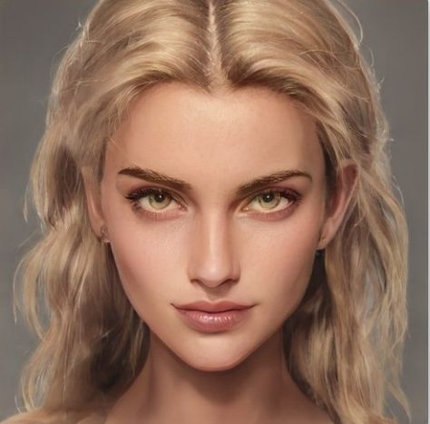 Artbreeder Gold Eyes, Blonde Hair With Hazel Eyes, Asterin Blackbeak, Blonde Hair For Hazel Eyes, Blonde Hair Characters, Blonde Green Eyes, Artbreeder Portraits, Woman With Blue Eyes, Blonde Hair Brown Eyes