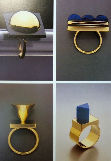 Architect Hans Hollein Postmodern Rings 1980s Alt Jewelry, Contemporary Rings, Minimalist Jewellery, Jewellery Art, Modernist Jewelry, Contemporary Ring, Art Nouveau Design, Design Minimalist, Post Modern