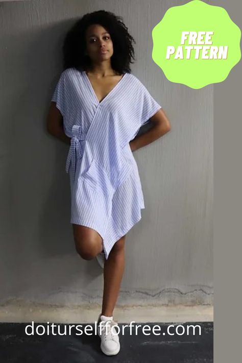 Discover an extensive collection of complimentary sewing patterns sourced globally at doiturselfforfree.com. Craft exquisite items for individuals of all ages, including children, babies, men, women, and even home decor—all at no cost. Access these free patterns conveniently in PDF format. Linen Wrap Dress Pattern Free, Free Womens Clothing Patterns, Easy Diy Wrap Dress, Zero Waste Sewing Patterns Free, Free Pattern Dress Women, No Waste Sewing Patterns, Linen Wrap Dress Pattern, Easy Wrap Dress Pattern, Diy Wrap Dress Pattern