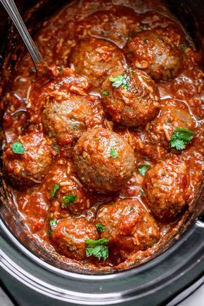 Slow Cooker Italian Sausage Meatballs - A dreamy and hearty, comfort-style slow cooker recipe that's too good NOT to be on rotation! Slow Cooker Italian Sausage, Sausage Meatballs Recipes, Italian Sausage Meatballs, Slow Cooker Italian, Sausage Meatballs, Italian Sausage Recipes, Slow Cooker Meatballs, Slow Cooker Recipe, Ground Sausage