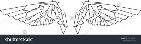 Geometric Angel Wings, Geometric Wings, Healing Centre, Shapes Geometric, Wings Drawing, Geometric Tattoo Design, Angel Drawing, Air Fighter, Geometric Drawing