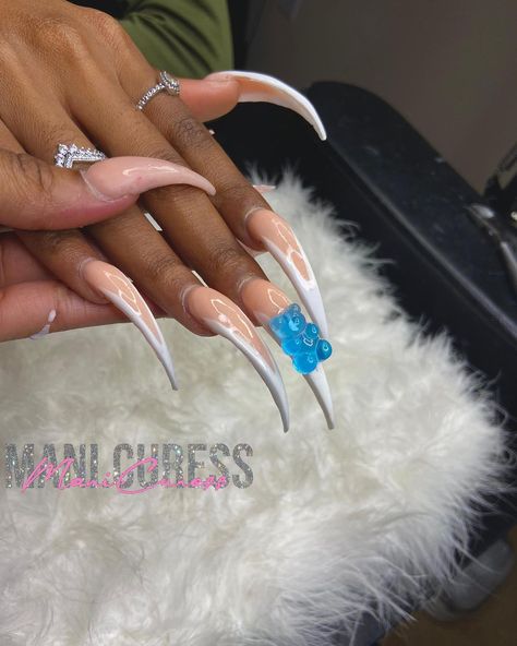 Curved Stilletto Nails, Cute Curved Nails, Long Curved Nails Acrylics, Curve French Tip Nails, Xxl Curved Nails, Medium Curved Nails, Extra Extra Long Nails, Curved Nails Acrylic, Curved Nails Designs