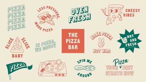 The Pizza Bar on Behance Pizzeria Design, Karton Design, Creative Pizza, Pizza Poster, Pizza Branding, Pizza Logo, Pizza Art, Pizza Bar, Pizza Design