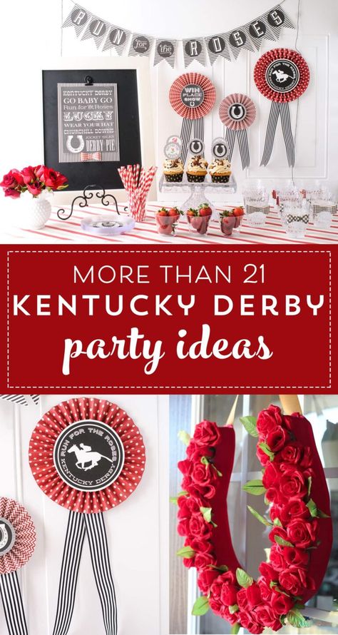 21 Adorable Kentucky Derby Party Ideas Derby Crafts, Kentucky Derby Party Ideas, Derby Party Ideas, Kentucky Derby Party Ideas Decoration, Kentucky Derby Decorations, Kentucky Derby Food, Derby Party Invitations, Kentucky Derby Party Outfit, Kentucky Derby Party Games