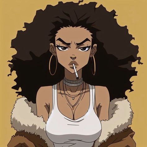 naomi kingsley as a boondocks character boondocks pfp anime profile picture @naokingsley Boondocks Oc, Dope Cartoons, Black Couple Art, Images Kawaii, Black Cartoon Characters, Black Art Painting, Cartoon Profile, Dope Cartoon Art, Black Characters