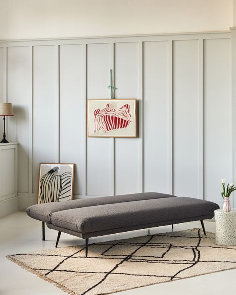 Give your guests a comfortable place to stay without compromising space and style with the Dark Grey Sofa Bed. With a pull-out mechanism that effortlessly transforms into a bed, your guests will always have a cosy space to sleep. Shop our sofa bed in our new arrivals ✨ #sofabed #guest #guestroom #guesthouse #bedroomstyling #neutralhome #neutralbedroom #bedroominspo #ihavethisthingwithhome #furniture #homewares #print #poster #posterdesigns Dark Grey Sofa, Dark Gray Sofa, Grey Sofa Bed, Cosy Spaces, Grey Sofa, Neutral Bedroom, Comfortable Place, Gray Sofa, Boucle Fabric