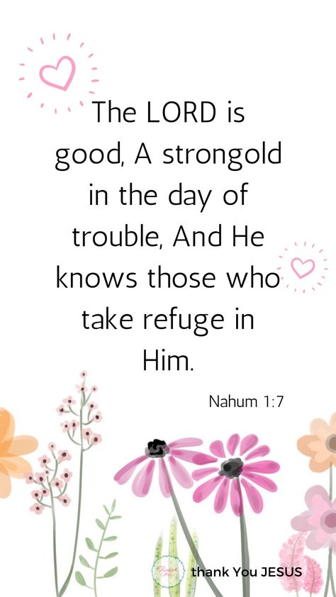 Nahum 1 7, Galatians 5 16, 1 Thessalonians 5 11, I Love You Lord, The Lord Is Good, Psalm 119, Thank You Jesus, Seeking God, Saved By Grace