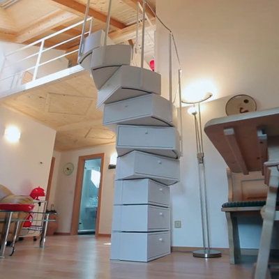 Drawers Under Stairs, Stairs Shoe Storage, Under Stairs Shoe Storage, Stair Hacks, Under Stairs Drawers, Foldable Stairs, Retractable Stairs, Small Loft Apartments, Roof Decks