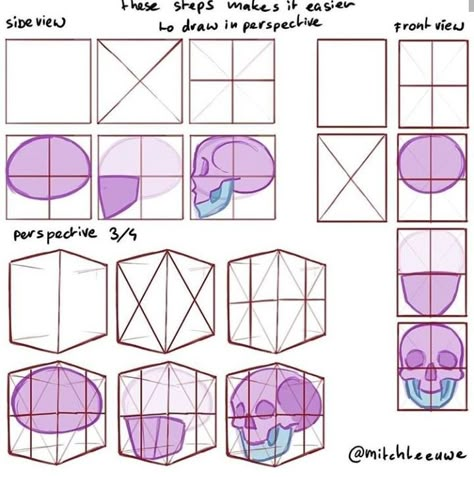 Mitch Leeuwe, Perspective Architecture, How To Draw Manga, Perspective Drawing Lessons, Drawing Cartoon Faces, 얼굴 드로잉, Draw Manga, 얼굴 그리기, Beginner Art