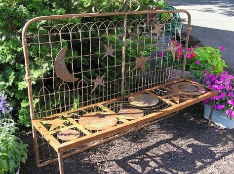 Gardens Old Gates Repurposed, Old Gates, Garden Junk, Iron Fence, Garden Show, Fence Ideas, Garden Gate, Garden Bench, Garden Gates