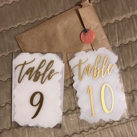 Resin Table Numbers, Painted Table Numbers, Buffet Signage, Acrylic Table Numbers Wedding, Wedding Signs Table, Wedding Cricut, Acrylic Table Numbers, Buffet Table Decor, Gold Table Numbers