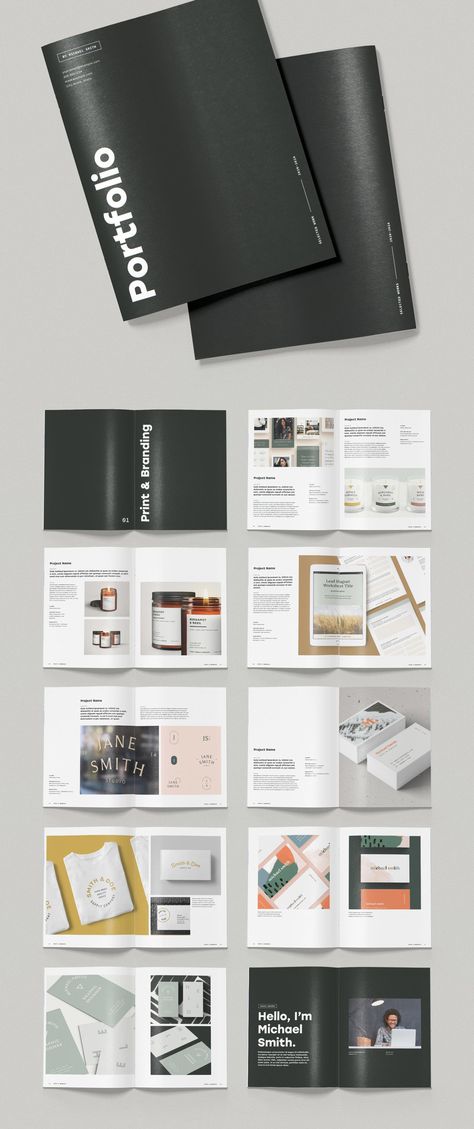 Minimalist Portfolio Brochure Template with Bold Typography Portfolio Design Layouts, Portfolio D'architecture, Indesign Portfolio Template, Design Portfolio Layout, Graphic Design Portfolio Book, Indesign Portfolio, Layout Portfolio, Product Catalog Template, Template Portfolio