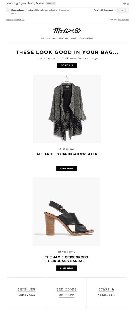 Madewell Cart Abandonment Abandoned Cart Email, Email Newsletter Inspiration, Newsletter Inspiration, Email Marketing Inspiration, Email Inspiration, Email Ideas, Email Blast, Email Newsletter Design, Email Design Inspiration