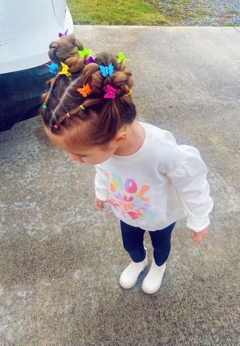 Easy Toddler Hairstyles, Cute Toddler Hairstyles, Girly Hairstyles, Easy Little Girl Hairstyles, Girl Hair Dos, Lil Girl Hairstyles, Vlasové Trendy, Toddler Hairstyles Girl