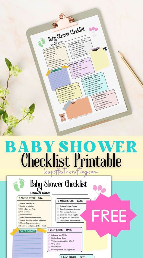 printable baby shower checklist to do Shower Checklist, Baby Shower Planner, Baby Shower Checklist, Baby Shower Wording, Checklist Printable, Free Baby Shower, Baby Shower Party Supplies, Holiday Printables, Baby Shower Activities