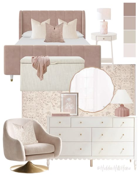 Shop Valentina Full/Double Upholstered … and other curated products on LTK, the easiest way to shop everything from your favorite creators. Girls Room Mood Board, Pink Bedroom Accessories, Boho Teen Bedroom, Decor Mood Board, Blush Pink Bedroom, Room Mood Board, Feminine Girl, Interior Design Office, Girls Room Design