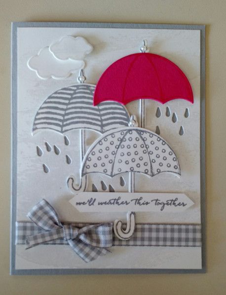 Weather Together | stampingpeace Umbrella Cards, Weather Cards, غلاف الكتاب, Seni Origami, Spring Cards, Birthday Cards Diy, Stamping Up Cards, Get Well Cards, Creative Cards