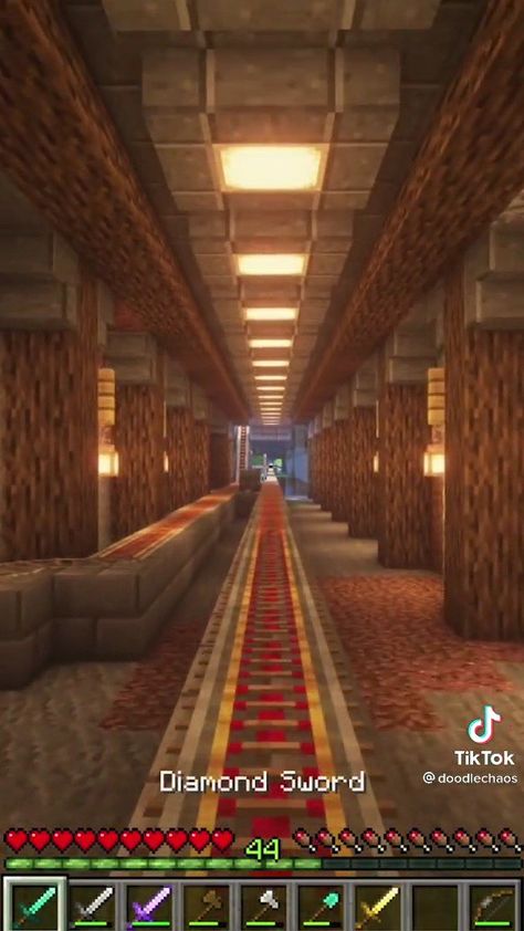 Minecraft Train Tunnel, Minecraft Metro Station, Minecraft Train Tracks, Minecraft Tunnel Ideas, Minecraft Transportation, Minecraft Railroad, Minecraft Hallway Designs, Minecraft Railway Ideas, Minecraft Tunnel Designs