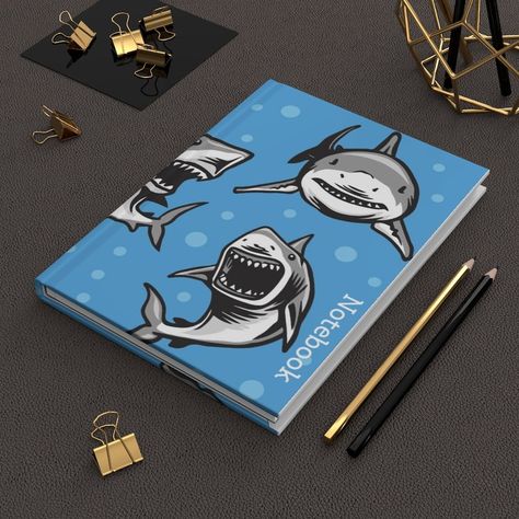 Shark Notebook, Ocean Notebook, Shark Clothes, Life Notebook, Bedroom Ideas For Small Rooms Diy, Composition Books, Shark Gifts, Bible Study Notebook, Ruled Notebook