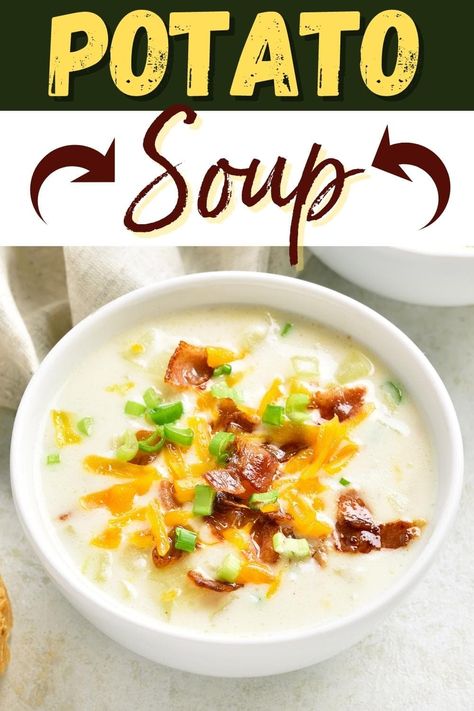 Creamy Potato Bacon Soup Crockpot, Bacon Cabbage Potato Soup, Cheddar Bacon Potato Soup, Easy Crock Pot Soup, Recipe For Potato Soup, Creamy Potato Bacon Soup, Bacon Potato Soup, Potato Soup With Bacon, Soup With Bacon