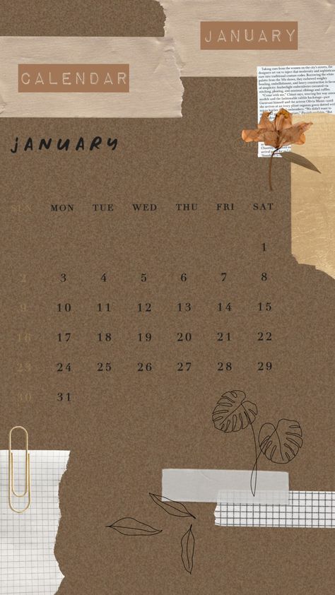 This is my aestetich-brown January calendar❄️🗓️ January Birthday Aesthetic, January 2024 Calendar Aesthetic, Vintage Calendar Aesthetic, Feb Calendar, January Calendar, Vintage Calendar, January Birthday, Birthday Calendar, Calendar Wallpaper