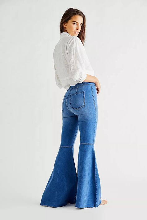 Just Float On Flare Jeans | Free People Free People Flare Jeans, Flare Blue Jeans, French Terry Pants, Y2k Girls, English Name, Jeans Free People, Port City, Denim Flare Jeans, All Jeans