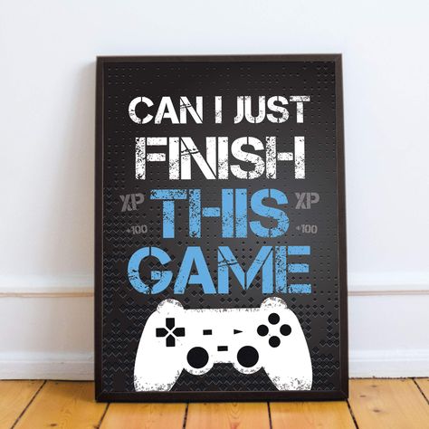 Boys Gamer Bedroom, Teenage Boys Bedroom Ideas, Teenage Bedroom Ideas, Gaming Bedroom Ideas, Boys Bedroom Wall Art, Man Cave Games, Gaming Bedroom, Boys Game Room, Game Room Signs