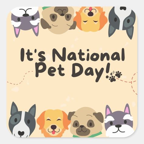 National Pet Day, Friendship Day, Pet Day, Creative Ads, Pet Products, Happy Birthday, Social Media, Pet, Square